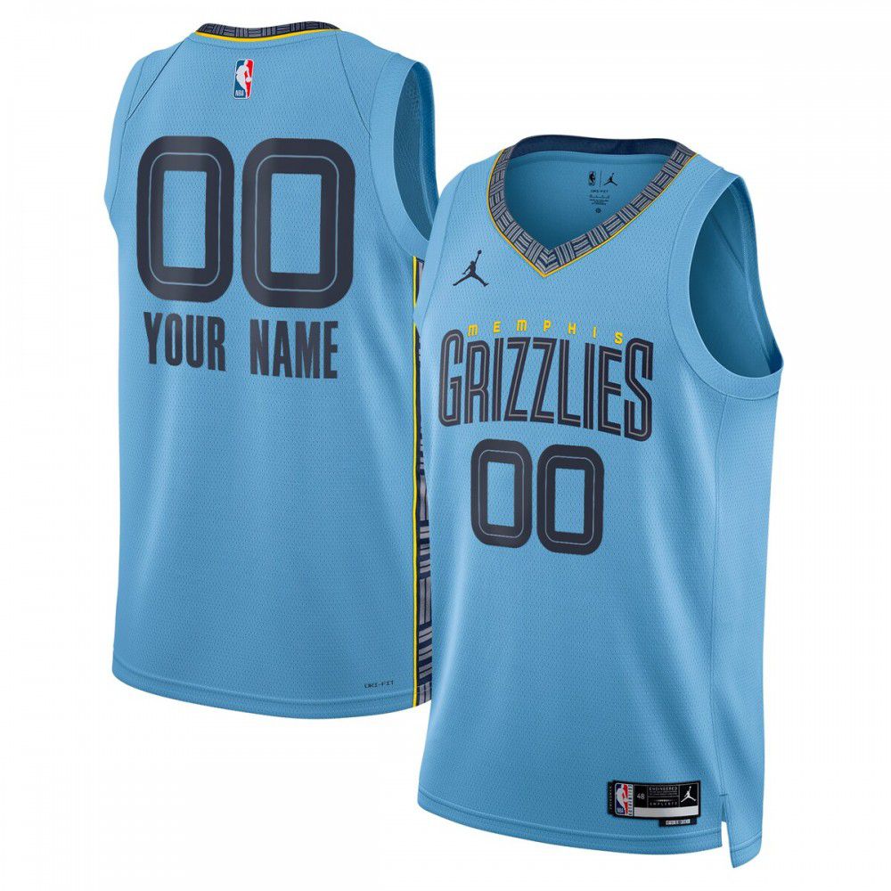 Memphis Grizzlies Jordan Brand Unisex 2022/23 Swingman Custom Jersey - Statement Edition - Blue-Pro Kit Vault | Brand New 26/27 Sports Jerseys